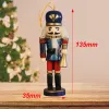 Miniaturas 6pcs/set Nutcracker adornado de títeres de madera soldado hecho a mano honor guardia muñeca juguete Feliz navidad Decoración del hogar