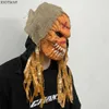 Máscaras de festa Novo máscara facial de látex de abóbora move a boca esqueleto Halloween Horror e Q240508