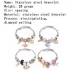 DIYSTAIlless Steel Titanium Steel Bracelet Gold Octet Star Pink Love Crown Pony Kralen Bracelet Accessory AB260