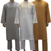 Roupas étnicas Jalabiyat Ramadan mens 2024 Paquistão Conjunto de duas peças CAFTAN ABAYA ABAYA para homens vestidos sauditas conjuntos muçulmanos dubai