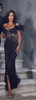 Modische Abschlussballkleider Spitzenperlen von einer Schulterseite geteilt Kleid bodenlange formelle Verschleiß -Geburtstags -Abendkleider 0509