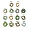 Couronnes Round Pâques Couronne avec œufs pastel Porte d'entrée suspendue Prendants Spring Fenêtre Artificiel Fleur Garland pour la célébration Décor