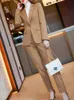 Altri abbigliamento donne casual eleganti pantaloni d'affari abiti da ufficio ledies slim blazer pantaloni blazer femminile abiti da moda coreani due pezzi Y240509