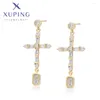 Boucles d'oreilles cerceaux xuping bijoux mode exquise géométrie forme claire couleur or pour femmes cadeaux ami de Noël x000859627