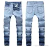 Men039s Sıkıntılı Yırtık Skinny Jeans Moda Mens Jeans İnce Motosiklet Moto Biker Mens Denim Pantolon Hip Hop Erkekler8273915