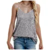 Tanks pour femmes Tops Summer Fashion Sequins Color Couleur Loose Loose Top sexy V Cou couche sans manches Camisole Vest de nuit