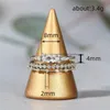 Designer Tiny Small Ring Set for Women Gold Color Cubic Zirconia Midi Finger Rings Wedding Anniversary Jewelry Accessories Gifts white wedding