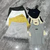 Designer Feather Women Satin Skirts Knitted Singlet Vest Top Elegant Sexy Summer Short Skirts Sleeveless Knitwear Vests