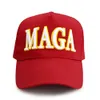Мага вышивая шляпа Трамп 2024 Красные бейсбольные шапки для выборов на открытом воздухе спортивные хлопковые каскаки для вечеринок Q983