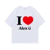 Herren-T-Shirts Ich mag Alex G Grafikdruck T-Shirt Herren Mode Casual T-Shirt Herren Retro übergroße Straßenkleidung neutral reines Baumwoll-T-Shirt D240509