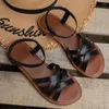 Sandalen Frauen Open Toe Elastic Slip an Schuhen Damen Casual Flats allein leichte Sandalien Sommer Walking