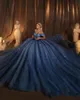 Klassieke Quinceanera -jurken Sweetheart Neck Off Shoulder Ball Gojins Paillins Court Train Jurk voor feest op maat gemaakte gewaad de soiree