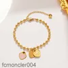 Love Enamel Pendant Titanium Steel Plated 18k Gold Bracelet Womens Jewelry Wholesale Beads Niche Design Heart-shaped JWBZ