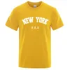 Men's T-Shirts U.S.A New York USA City Strt Printed For Men Loose Oversized T Shirt Fashion Breathab Short Seve Cotton Clothing H240508