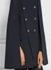 UK Fall Winter Newest Runway Designer Women Oversized Wool Poncho Navy Cape Coat Female Cloak manteau femme abrigos mujer 2012101399304