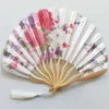 Kinesiska stilprodukter kinesisk stil handhållen fans personligt mönster silke bambu fällbara fans handhållna bröllop hand fan cool bambu blommor fan