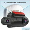 Voiture DVR DVRS dashcam double caméra hd avant 2 lens de l'objectif dash came grand angle de vision nocturne