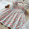 Girl Dresses Children's Wear 2024 Summer Girl's Baby Fragmented Flower Little Flying Sleeves Cute Dress