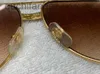 Kontratak wysokiej jakości okularów przeciwsłonecznych Carter Projektantka Kobiety Vintage Vendome Laque Gold Aviator Okulary przeciwsłoneczne z prawdziwym logo