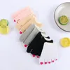 Chaussettes de femmes invisibles élastiques non glissées Summer Half Palm Cotton Sock Slippers Open Toe