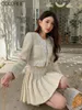 Abiti da lavoro Abbigliamento da moda coreano 2024 Autunno inverno Elegante giacca di fiori di fiori e mini gonna a 2 pezzi set da donna outfit ropa de mujer