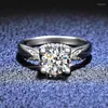 Cluster anneaux de luxe PT950 Platinum Ring GRA Certified 1CT Moissanite for Women Engagement Promise Band de mariage Fine Jewelry