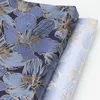 50 cm/stuk blauw geweven goud satijn jacquard stof kleding shirt stof stof hoog grade qipao fabric diy handgemaakt