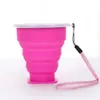 Cuptes en silicone extensible à boisson extensible tasse d'eau de voyage à eau portable des tasses de camping pliantes réutilisables avec des couvercles pour la randonnée de randonnée en plein air