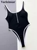 Swimwear femminile 2024 sexy con cerniera taglio a gamba giuntura da donna con costume da bagno un pezzo imbottito costume da bagno imbottito nuoto Lady V5520