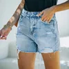 Shorts féminins Summer Elastic Womens Denim Shorts hauts High Waited Fit Casual Fashion Loose Ripped Blue Ladies Hotpants Shorts 2023 Nouveau Y240504