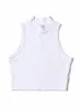 Summer Black Women Fashion Crop Top High Neck White Sleeveless Tank Tops 5 Färger 240509