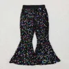 Pantalon en gros pour enfants à la mode vêtements de boutique bébé filles mignonnes réelles paillettes douces enfants confortables cloche fond pantalon t240509