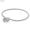 Chain Royal Floating Heart Lock Locks Your Promise Castle Bracelet adapté aux perles populaires 925 Pure Silver Charming DIY Bijoux XW
