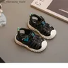 Sapatos de bebê sapatos meninos sandálias de verão bebê solas macias crianças de 1-2 anos de idade, letra de chute Q240409