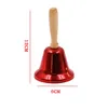 Suministros de fiesta Bell Bell Houd Christmas Handbell con Wood-Handle Santa Claus Jingle Bells para bodas Restaurante de juego de servicio escolar