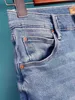 Pantaloni da donna Capris a vita alta jeans dritti jeans casual slim fit elastico pantaloni elastici aderenti in modo stretto q240508