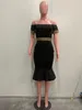 Fashion sirène robe femme d'été imprimé élégant robe midi