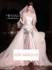 Designer 2024 New gradation Light Wedding Dress Satin Bride white and pink unique Wedding dress