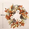 Fleurs décoratives couronnes de 20 pouces de décoration d'automne pour porte d'entrée couronne d'automne artificielle faite à la main