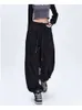 Calças femininas Capris Houzhou Basic Grey Baggy Jogging Sortpants Women Y2K coreano Harajuku Oversize Solid Solid Joggers Track Pants Hippie Troushers Y240509