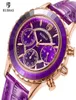 202 Ruimas Colored Watch Женщины роскошные фиолетовые кожаные часы Ladies Fashion Chronograph Нарученные часы Relogio Feminino 5925144663