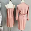 Kadınlar Robe Seksi Beyaz Gelin Nighty Cobe Set Set Out Out Dantel Spagetti Strap Nightgown Kadınlar Kimono Batrobe Elbise Rayon Ev Giyim Nightwear