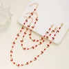 Wedding Bracelets Trendy Red Cherry Pendant Bracelet Set for Women Exquisite Zircon Heart Bracelet Anklet Necklace Wedding Jewelry Girl Party Gift