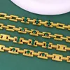 Chaines Shiny Aaa Zirconia 18K Bijoux en acier inoxydable plaqué Gold Ensemble de bijoux unisexe ACCESSOIRES DE CUBAN IMPÉRISE CUBAN D240509