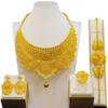 5st Gold Plated Halsband örhängen Dubai Women's Four Piece Jewelry Set Women's Daily Party and Wedding Season