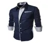 Säljer Solid Men039S klänningskjortor Slim Long Sleeve SingleBreasted Fashion Casual Clothing Men Trendy Shirts Tops M3XL2718188