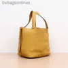 AAA Wysokiej jakości torby Hremms Designer Luksusowe oryginalne torby marki Nowa torebka damska ręczna pikotyna bursztynowa żółta skóra rzeźbiona srebrna torba