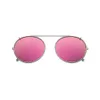 Polarized Round Clip On Sunglasses Unisex Pink Coating Mirror Sun Glasses Driving Metal Oval Shade Clip On Glasses uv400 207R