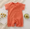 Летняя новорожденная малышка для ромпера цвета детская одежда Девочка ссоры с коротким рукавом с короткими рукавами