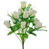 Dekorative Blumen 1 Blumenstrauß 12 Köpfe künstliche Frühlingsknospen Rose Seidengefälschte Blumenflores für DIY Home Garten Hochzeitsfeier Dekoration